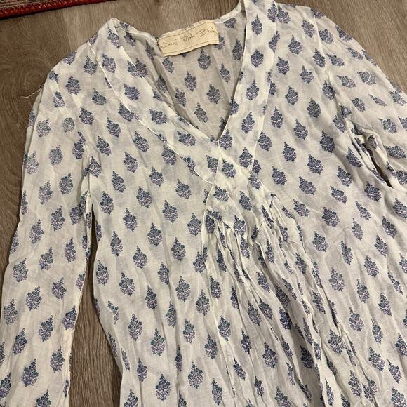 Jens pirate booty boho bell sleeve mini dress tunic top size small gypsy v neck - Picture 8 of 12